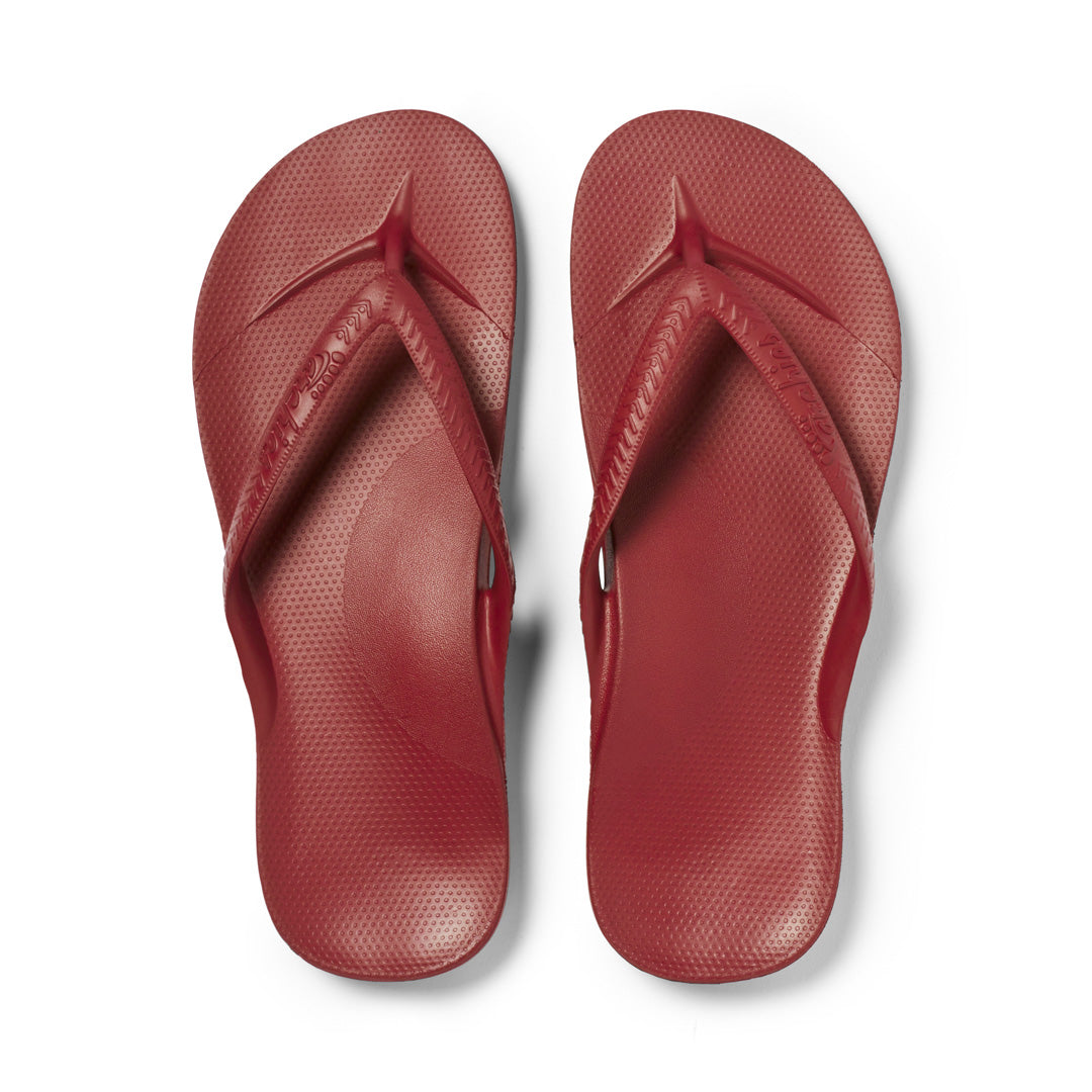 Sangria Red - Arch Support Flip Flops 
