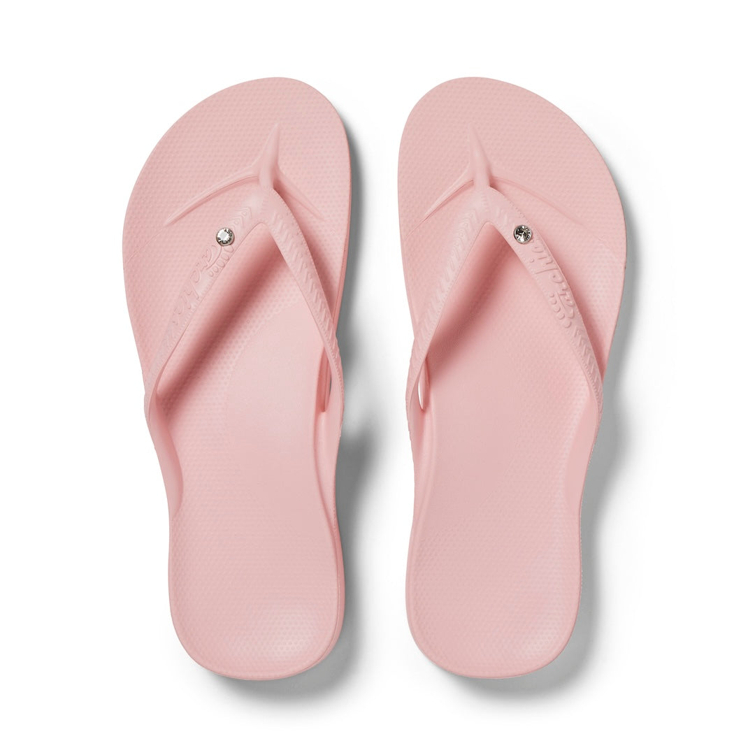 Pink - Crystal - Arch Support Flip Flops 